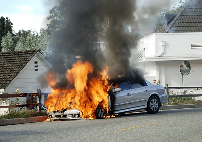 Car on fire